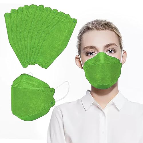 Borje KN95 Face Masks 50 Pack,Breathable Comfortable and Disposable KN95 Mask,Masks for Adults - color: Grass Green=50pcs