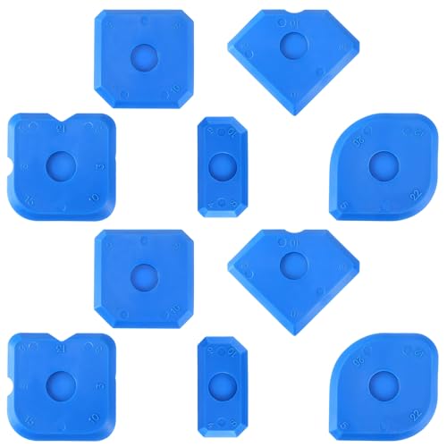 10 PCS Silicone Caulking Tool Set, Sealant Finishing Tool, Caulk Remover Tool, Portable Sealant Scraper, Reuse Grout Scraper for Kitchen Bathroom Floor Window Sealant Sealing Sink (Blue) - style: 10PCS