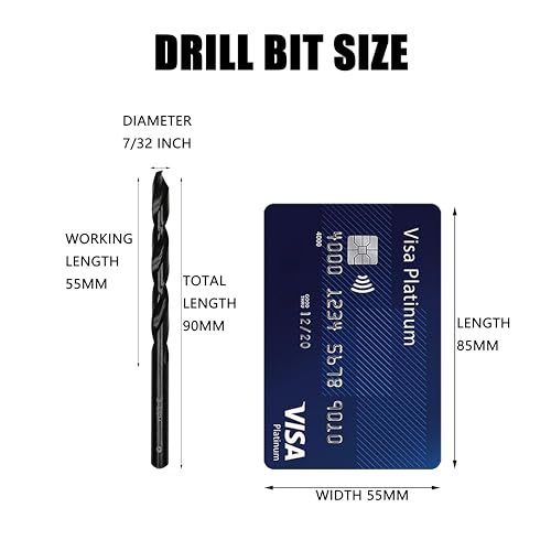 7/32inch HSS M35 Cobalt Twist Drill Bits for Metal - size: 7/32inch (10pcs)