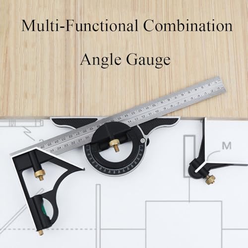Combination Square Stainless Steel Multi-Function Carpentry Square Clear Scale Easy to Read(300m/11.81") - style: 300m/11.81"
