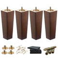 SHANJUE 8 Inch Wood Couch Legs 1500lbs Heavy Duty Square Furniture Feet 4PC - size: 8 inches