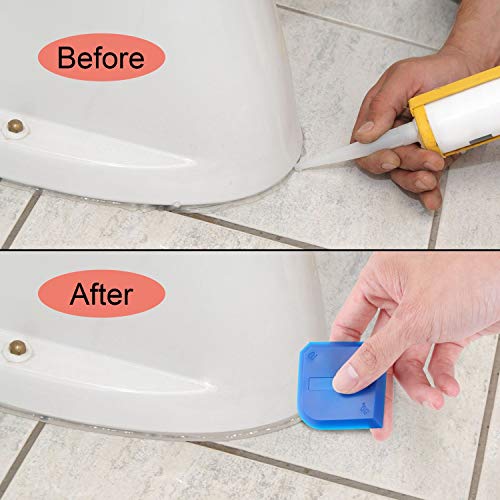 Outus 2 Pieces Caulking Tool Set Silicone Sealant Grout Tool for Kitchen Bathroom Floor Sealant Sealing(Blue) - color: Blue
