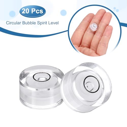 HARFINGTON 20pcs Circular Bubble Spirit Level 13x7mm Mini Round Bubble Spirit Level Little Measuring Layout Tools for TV Industrial Carpentry Picture Frame, White/Black - color: White/Black, size: 13x7mm