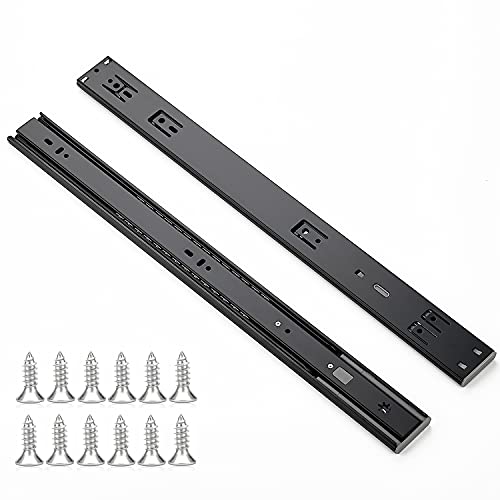 Ravinte Matte Black Soft Close Drawer Slides 20 Inch 1 Pairs 2 Pack - color: Black, size: 20 Inch