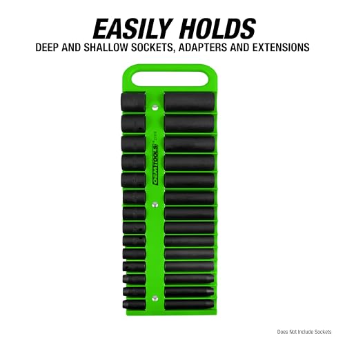 OEMTOOLS 23127 Portable Magnetic Socket Organizer Tray, 3 Pack, 1/4 Inch, 3/8 Inch, And 1/2 Inch Drive Magnetic Socket Holders, Organizers For Tool Box, Shop, Or Garage, Set of 3, Green - style: 1/4, 3/8, 1/2 Inch Drive