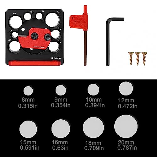 Adjustable Drill Milling Dowel Round Rod Auxiliary Tool with Carbide Blade, Electric Drill Milling Cylindrical Woodworking Tool Dowel Maker Jig with 8/9/10/12/15/16/18/20mm Holes,035B - color: Black