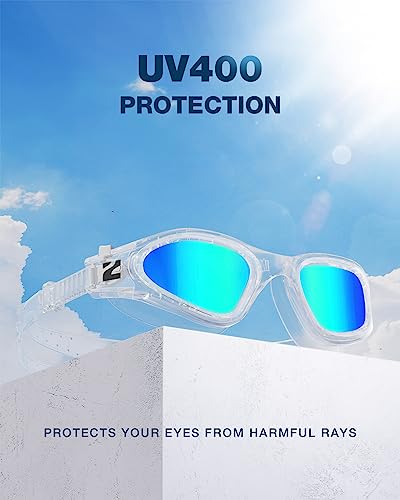 ZIONOR Swim Goggles, G1 SE Swimming Goggles Anti-Fog for Adult Men Women - color: A3-gold Lens Clear Frame