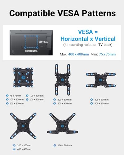 Pipishell Full Motion TV Wall Mount for 26–65 inch TVs up to 77 lbs - size: 26-65 inch, style: TV Mount without LED