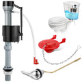 Saillong Universal Toilet Flusher Replacement Kit, Fill Valve, 2-Inch Flapper, Side Mount Handle Lever, Water-Saving, Adjustable Toilet Repair Kit Inside Tank, Easy to Install(1 Set,Black, Red) - color: Black, Red
