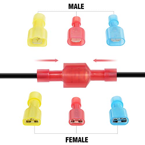 Nilight 160PCS Male Female Nylon Fully Insulated Crimp Electrical Terminals - color: 160PCS Crimp Terminals Connectors