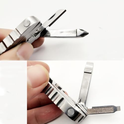 OULIGET Stainless Steel Folding Maintenance Multifunctional plier,Portable Key Chain Mini 10 in 1 Pliers,Pocket Screwdriver Camping Folding Pliers,1 Piece