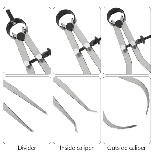 3Pcs 8 Inch Long Spring Caliper Set, Carbon Steel Outside Divider Caliper Compass, Calipers Measuring Tool for Wood Turning Lathe Projects