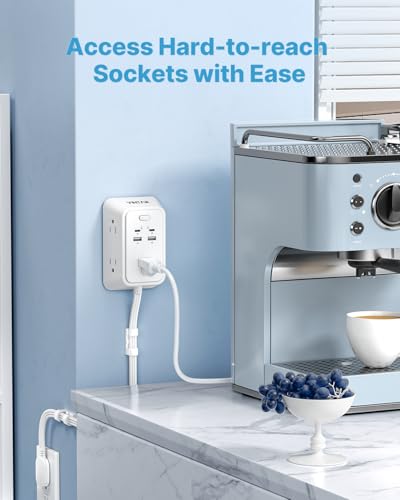 VINTAR Electrical Outlet Extender, 36in Short Power Strip with 2 USB C - style: 3FT-90° right-angle plug