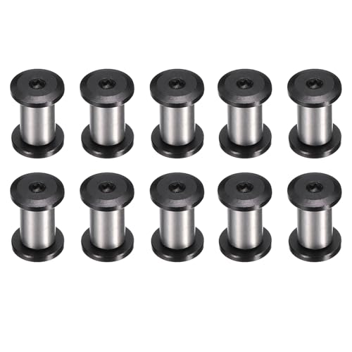 HARFINGTON 10pcs Knife Handle Screws 6 x 9mm M4 Torx Sink Head Stainless Steel Pocket Knife Pivot Pin Folding Knives Bolts Fasteners for Blade Fixing, Black/Silver - size: 6 x 9mm