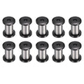 HARFINGTON 10pcs Knife Handle Screws 6 x 9mm M4 Torx Sink Head Stainless Steel Pocket Knife Pivot Pin Folding Knives Bolts Fasteners for Blade Fixing, Black/Silver - size: 6 x 9mm