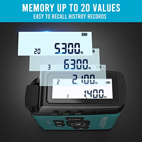 MiLESEEY DT20 Laser Tape Measure with APP, 3-in-1 Digital Measuring Tape Rechargeable, 130FT Laser Distance Meter, 16FT Digital Tape Measure Waterproof, Area/Volume/Measuring/Pythagorean Mode - color: Blue-App