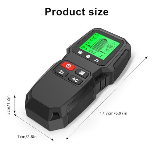 5-in-1 Stud Finder Wall Scanner with LCD Display | Electric Wire Finder, Wood and Metal Detector | High Accuracy Sensor for Cable, Stud Detection (Black)