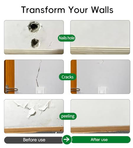 Wall Repair Paste 12 OZ, Drywall Crack & Hole Filler, Fast Drying Spackle for Interior Wall Repair