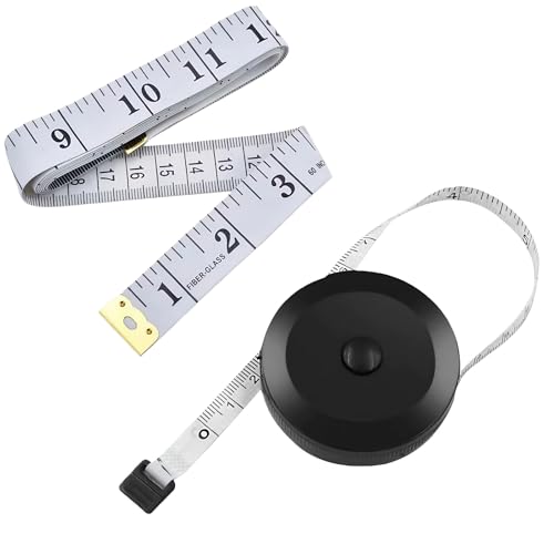 2 Pack Soft Measuring Tape Set, 60 Inch/150 cm Body and Sewing Tape Measure