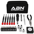 ABN 25-Piece Tri-Fold Mini Tool Set for Dorm, Travel, Office, Home Tool Kit with Case - Basic Tool Set for Home Repairs