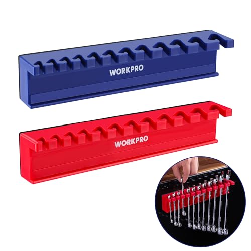 WORKPRO 2-Piece Magnetic Wrench Organizer, 24 Slots Wrench Holder - style: Wall mount wrench organizer(2PC)