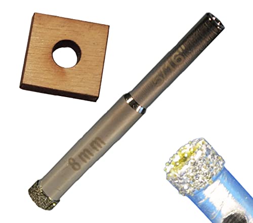 5/16" Diamond Drill Bit for Porcelain Tile Drill Bit 5/16 inch x3 Tile and Glass Drill Bit 5/16 in Diamond Tip Bit with Guide to Hold in Place SO NO Jumping 5/16 Tile Drill Bit for Ceramic Tile 8mm - size: 8mm 5/16" 3 Pack