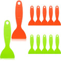 Mudder 12 Pieces Plastic Spatula Putty Knife Scrapers, Orange, Green - color: Orange, Green