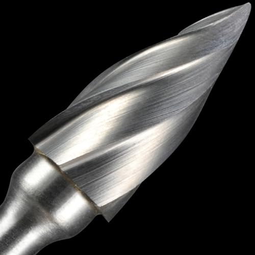 Sworker 10 Pcs Carbide Burr Set 1/8" Shank Compatible with Dremel Bits Aluminum Cut (Wide-Flute Cut) Rotary Tools Attachment Kit Rasp Drill Accessories Metal Wood Stone Steel Grinding Carving Cutting