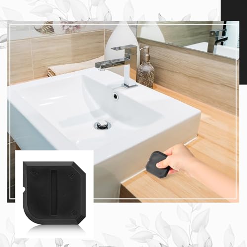 Outus 2 Pieces Caulking Tool Set Silicone Sealant Grout Tool for Kitchen Bathroom Floor Sealant Sealing(Black) - color: Black