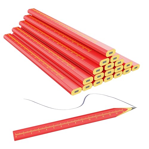 Carpenter Pencils for Construction Woodworking Scriber Marking Tool Heavy Duty Contractor Building Pencil (25 PCS) - color: 25 PCS FBA