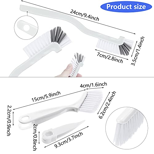Patelai 4 Pcs Cleaning Brush Sets Small Scrub Household Use, White - color: White