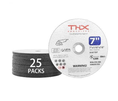 THX 7 Inch Cut Off Wheel,Long-Lasting Thin Cutting Wheel,25 Pack - size: 7" x 0.0625" x 7/8"