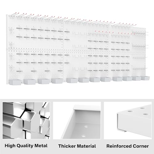 TORACK Garage Tools Organizer Boards Kit with Hooks, Gray - color: Gray