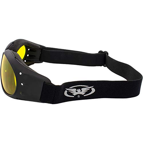 Global Vision Eliminator Dirt Bike Padded Motorcycle Riding Goggles for Men and Women (Black Frame/Smoke Lens) - color: Black Frame/Yellow Lens
