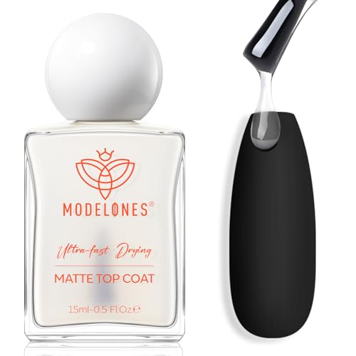 modelones Matte Top Coat Nail Polish, 15 ml Clear Quick-Dry Top Coat - color: A1-Matte Clear