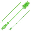 Kitchiny Silicone Bottle Brush 12.5 inch with 2 Straw Cleaners – Green | Bottle Cleaner Brush for Yeti, Hydro Flask, Owala, Stanley, Baby Bottles, Vases & Narrow Neck Containers - color: Green