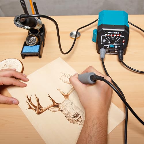YIHUA 939 III Dual Pen Pyrography Station 2-in-1 Wood-Burning Tool with Two Wood-Burning pens 250-750°C Temperature Adjustable 20 Detailer nibs and 7 Essential Accessories and Tools Included