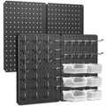 Pegboard Organizer Kit,4 Pack 14.76x10.82 in Metal Panels with 6 Bins,Black - color: Black, size: 14.76"x10.82"- 4 Pcs