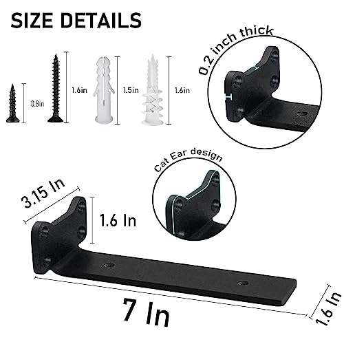 Heavy Duty Shelf Brackets Industrial L Shelf Bracket - 0.2 Inch Thick Premium Solid Steel Shelf Supports, Black Rustic Wall Brackets for Shelves - 7 Inch Floating Shelves Hardware (6 Pack) - size: 7 Inch-6 Pack