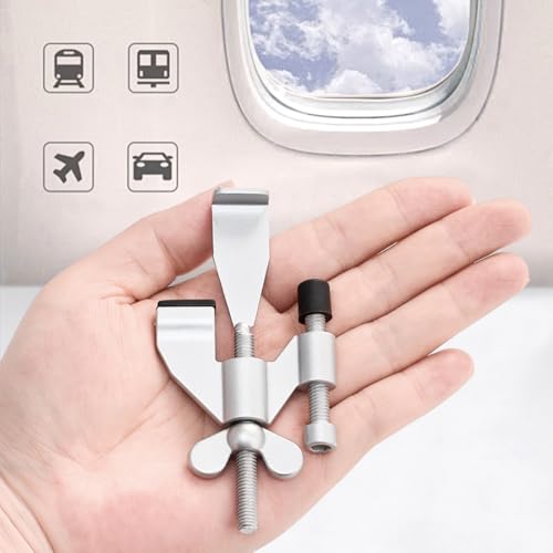Silvery Adjustable Heavy Duty Portable Door Lock,No Drill - color: Silvery