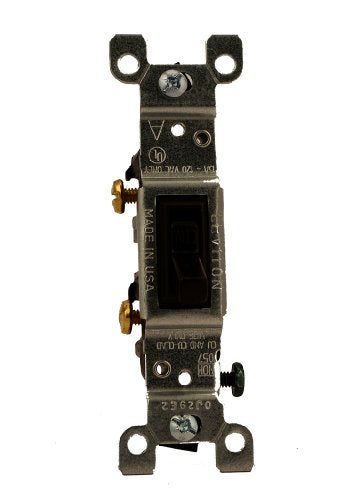 Leviton 15 Amp, 120 Volt, Toggle Framed Single-Pole AC Quiet Switch, Residential Grade, Grounding, 1451-2, Brown - color: Brown, size: 1 Pack