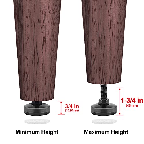 Anwenk Furniture Levelers Heavy Duty Furniture Leveling Feet Adjustable Leg Levelers for Cabinets Sofa Tables Chairs Raiser, Support 1320LBs, T- Nut Kit 3/8”-16 Thread, Large Base - 4 Pack,Black - color: Black 4-pack