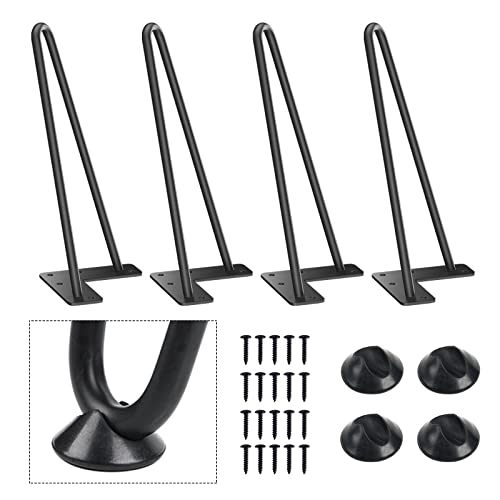 SMARTSTANDARD 11 Inch Heavy Duty Hairpin Furniture Legs, Black 4PCS - color: Black, size: 11 Inch