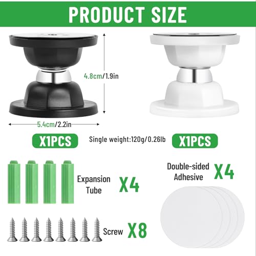 2 Pcs RV Magnetic Door Buckles Provide Windproof Door Stops For Rv Campers, Keeping The Doors Open And Protected From Impact And Damage.Essential Accessories For Travel Camping (White, Black)
