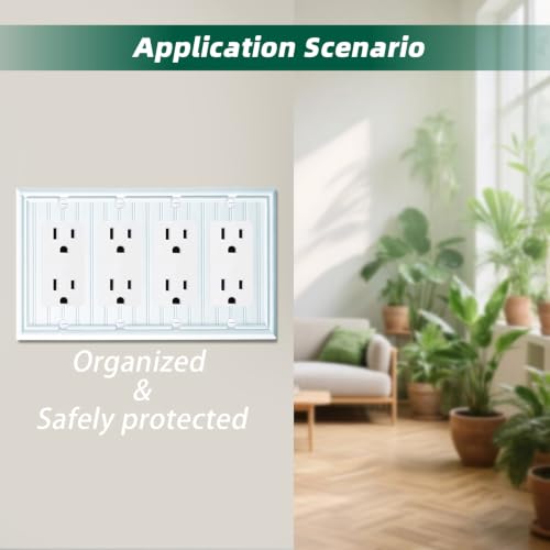 White Natural Material Quad Decorator Outlet Cover Wall Plate(1-Pack） - size: Quad Decorator