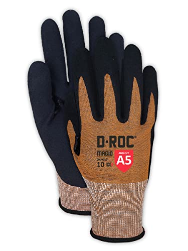MAGID D-ROC ANSI A5 DX+ Technology VersaTek Grip Work Gloves, 12 Pairs, Size 9/Large, DXPG53 - size: 9/L, style: 12 Pairs