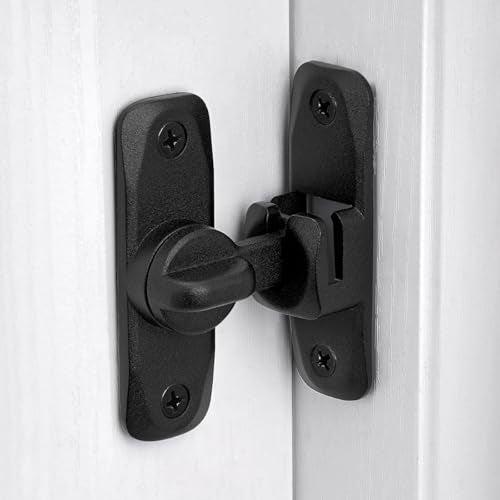 Matte Black Barn Door Latches,90/180 Degree Gate Lock_B - color: Matte Black