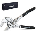 toolant 7-Inch Chrome Plated Pliers Wrench, CR-V Adjustable Wrench with Anti-Rust Coating, Smooth Parallel Jaws, Rubber Anti-Slip Grip and Storage Pouch for Home Repair, Plumbing, Nuts, Water Pipes - size: 7-inch Chrome