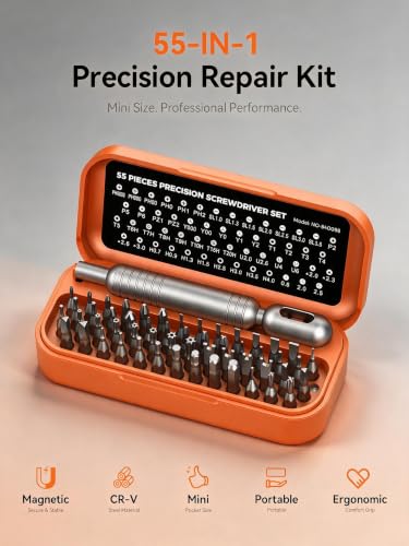 Precision Screwdriver Set, 55 in 1 Mini Screwdriver Set Tool - color: Orange, size: 55