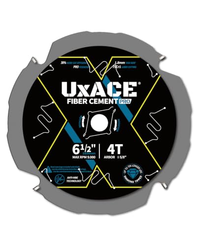 6-1/2-Inch 4-Tooth Circular Saw Blade with 5/8-Inch Arbor, Hardie Blade for Fiber Cement Cutting & Laminate Flooring, Polycrystalline Diamond Tipped(PCD) Saw Blade, Thin Kerf Design - size: 6-1/2", 5/8‘’ Arbor, 4T